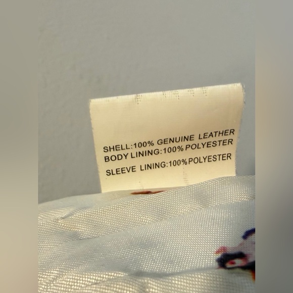 Miss Top Gun Brown Leather Bomber Jacket Size L Fully Lined - Picture 10 of 10